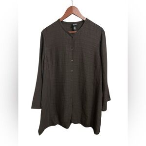 NWOT Eileen Fisher Tunic Linen Viscose Blouse Size Large Oversized Button Down